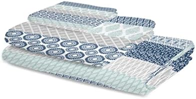 Shine-Home Bohemian Towel Set Decor Blue Grey