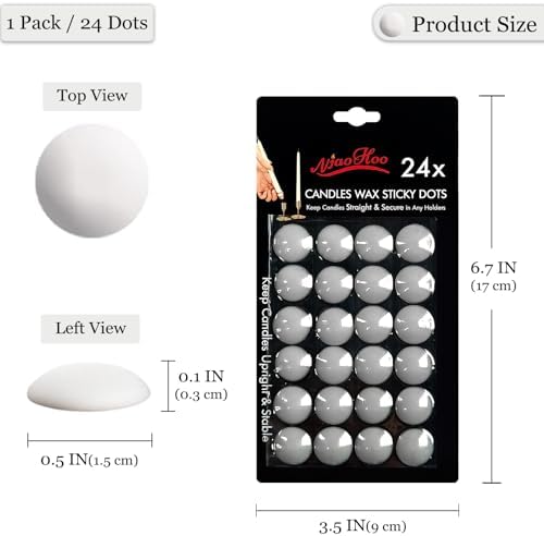 NJAO HOO Taper Candle Adhesive Dots 24 Dots