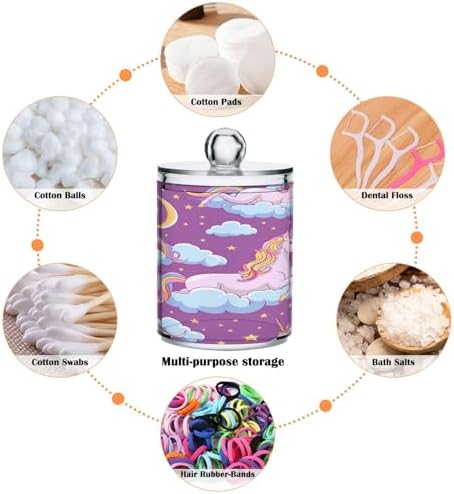 YETTASBIN Unicorns Clear Plastic Storage Jars 2 Pack 1
