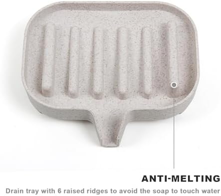 Self Draining Plastic Soap Dish 2-Pack for Bathroom and Shower