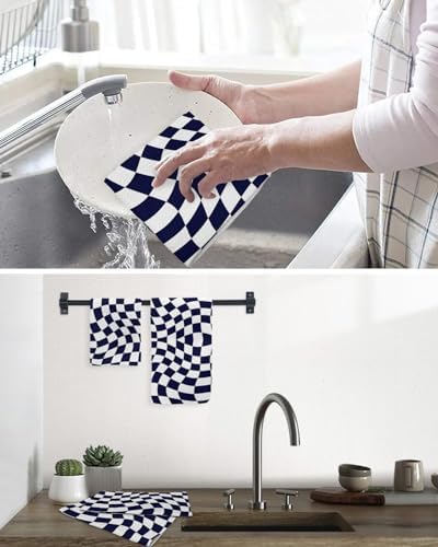 Falaniique Modern Black Waffle Towel Set of 2