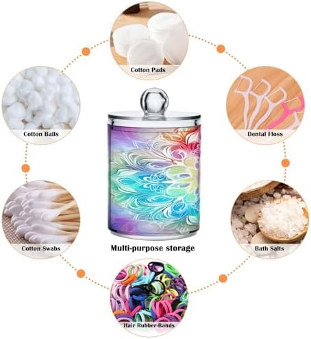 YETTASBIN Mandala Clear Storage Jars 2 Pack