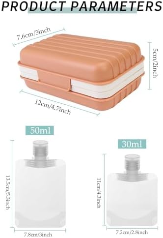 4 Pack Travel Soap Holder Set with Foaming Net and Packaging Bags Orange