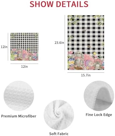 Falaniique Easter Egg Waffle Towel Set of 2