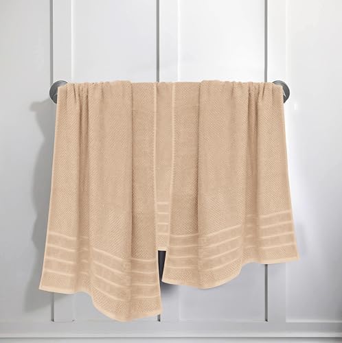 Feather Stitch 6 Piece Cotton Towel Set - Ultra Soft Quick Dry 625 GSM