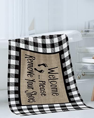Funny Word Linen Texture Towel Set for Bathroom