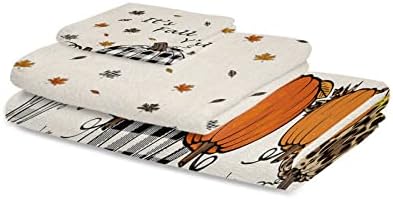 Chees D Zone Bath Towel Sets with Plaid Pumpkin Design