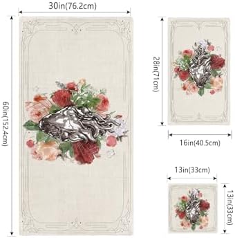 Smile Sunflower 3 Pcs Bath Towel Set - Soft Floral Linen Design