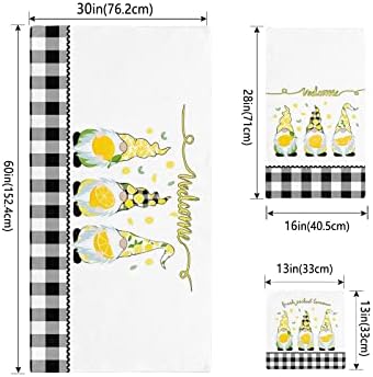 Shine-Home Summer Lemon Stripe Towel Set 3pcs