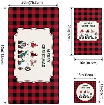 Shine-Home Check Red Black Towel Set for Bathroom 1