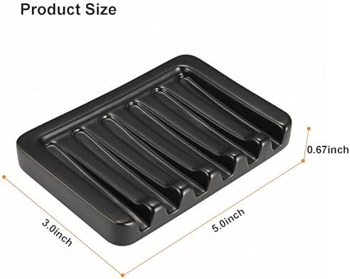 Vonpri Self Draining Soap Dish Ceramic Holder for Shower and Bathroom
