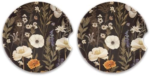 Takiito Garden Flowers Car Cup Holder Coasters 2 Pack 1