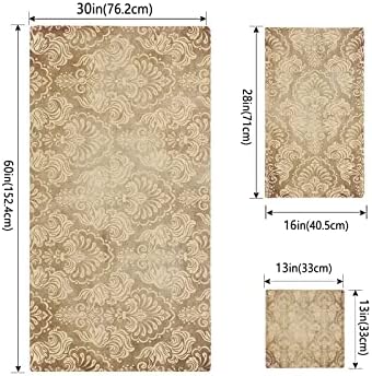 ZOE GARDEN Retro Bathroom Towel Set with Decorative Flowers Pattern