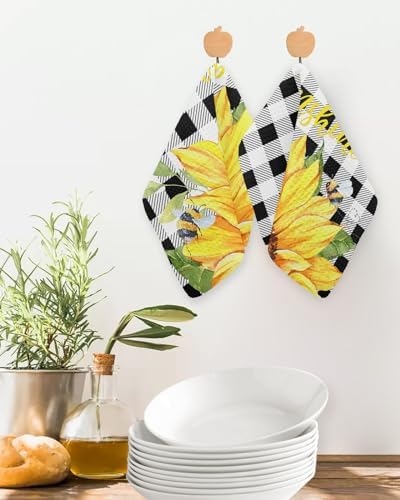 Falaniique Waffle Plaid Dish Towel Set of 2
