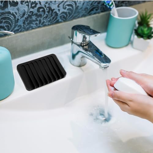 Dimeho 2 Pcs Silicone Soap Dish Waterfall Holder for Shower and Bathroom