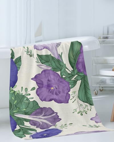 Smile Sunflower Bath Towels Set of 3 with Morning Glory Design