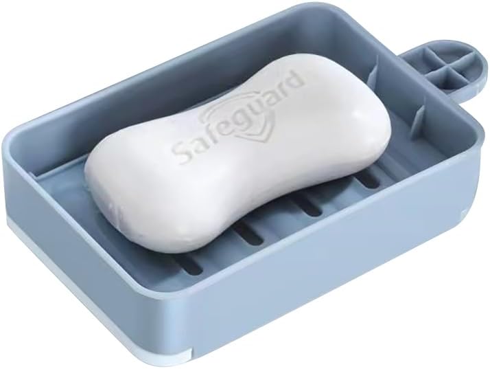 Wall Mount Soap Dish with Drainer Tray Grey