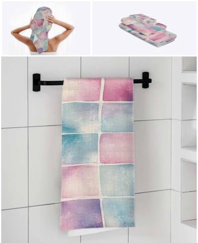 Shine-Home Watercolor Lattice Towel Set