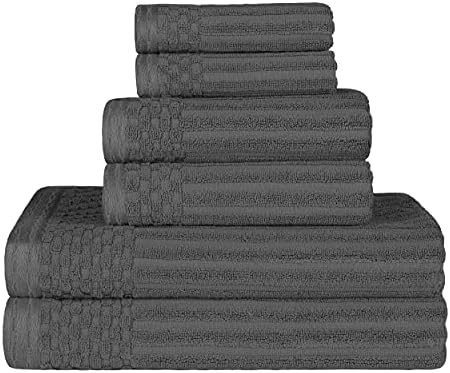Superior Cotton 6-Piece Towel Set Charcoal