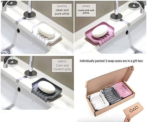 Water Repellent Non Slip Soap Dishes with Suction Cups 3 Pack
