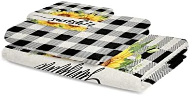 Chees D Zone Summer Sunflower Plaid Bath Towel Set