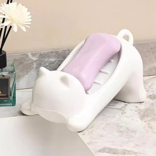 Cute Plastic Soap Slip Bar Holder with Drainage