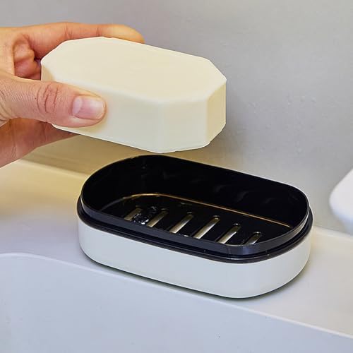 Loyliawa Double-Layer Soap Dish with Lid and Drainage Tray