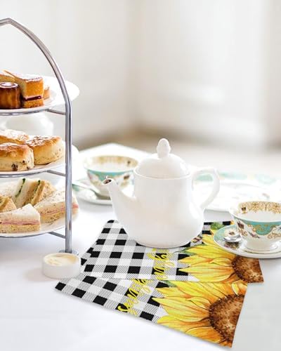 Falaniique Waffle Plaid Dish Towel Set of 2