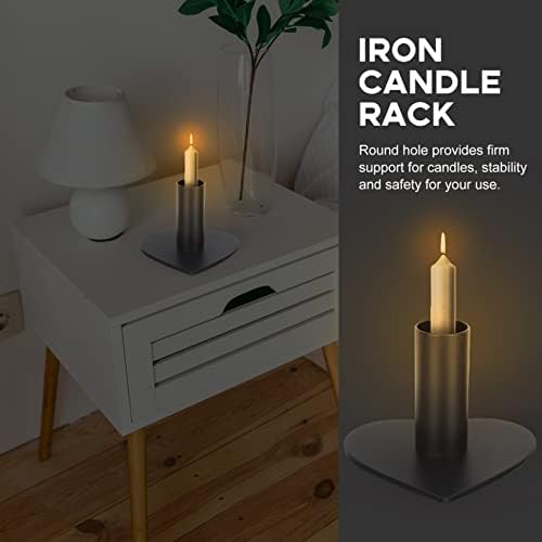 Heart Shaped Candlestick Holder Iron Design