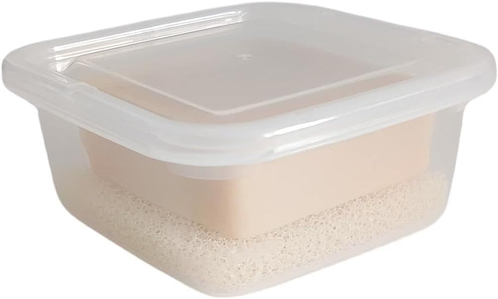 Tangseajiao Clear Bar Soap Holder with Lid for Travel and Bathroom Use