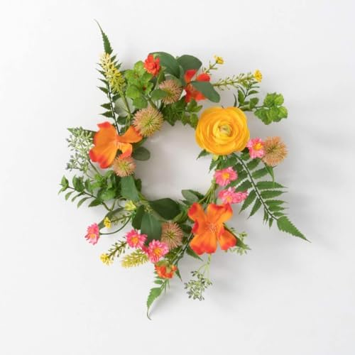 The Bridge Collection Summer Mixed Flower Accent Wreath