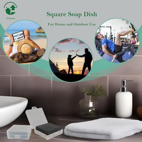 Elimeta Travel Soap Container Square 4-Pack Clear