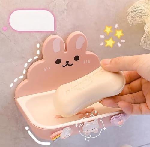 FABEILAI Rabbit Soap Dish Suction Holder White