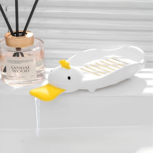 Cute Duck Soap Dish with Two-Layer Drainage 1