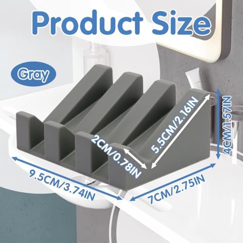 Imtos Soap Dishes with Suction Gray