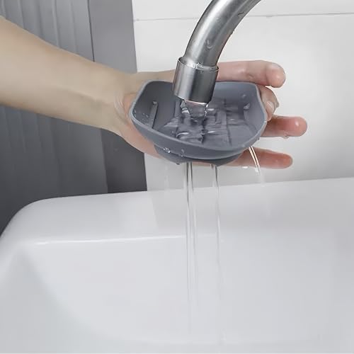 2pcs Silicone Soap Dish with Drain Spout