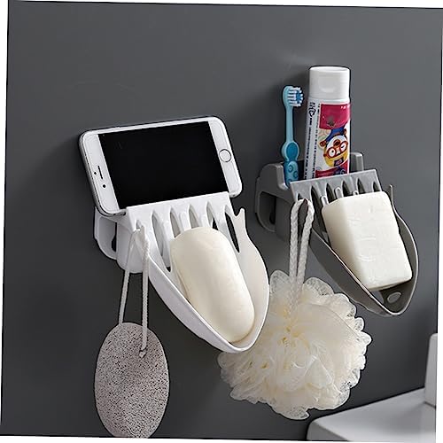 Luxshiny Wall-Mounted Soap Holder with Toothbrush Space