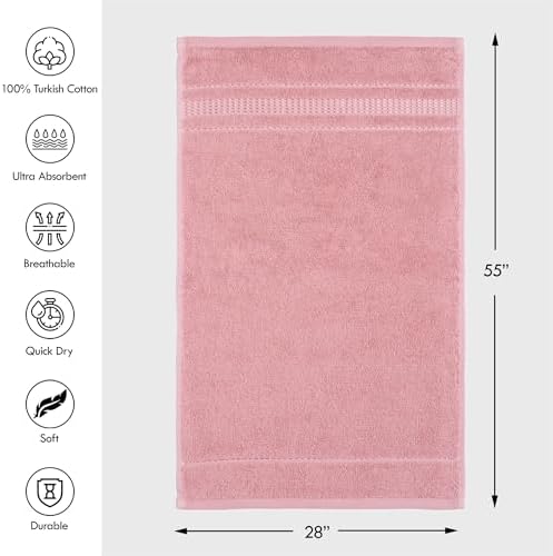 Melissa Linen 2 Piece Pink Turkish Cotton Bath Towel Set
