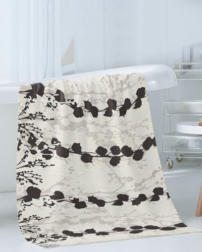 Smile Sunflower 3 Pk Bath Towels Set Fall Gray Black Design