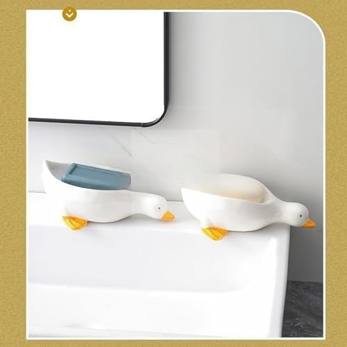 Cute Cartoon Duck Shape Soap Dish with Anti-Slip Design