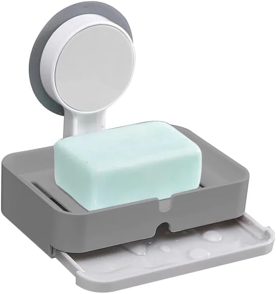 POTENTIA Instant Mount Soap Holder with Dual Drainage