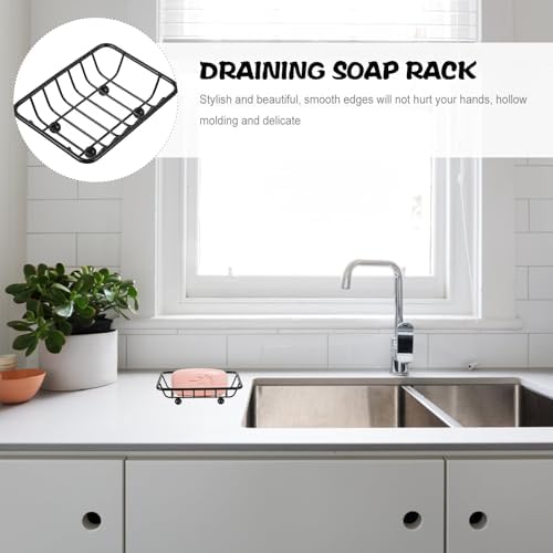 Luxshiny Sturdy Black Soap Dish Holder