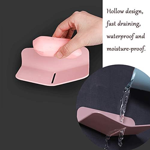 Self-Draining Shower Soap Holder No Drilling Strong Viscosity V-Shaped Design