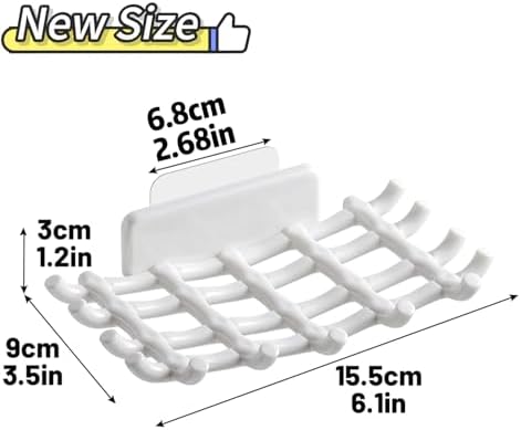 Wall-Mounted Soap Holder with Rattan Design 2 Pack No Drilling Needed