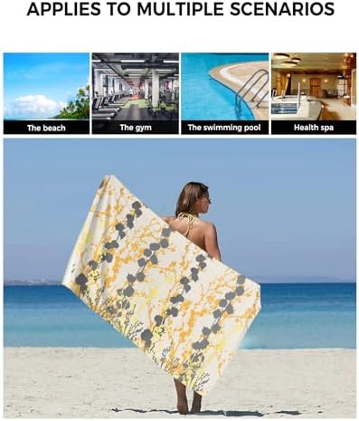 Smile Sunflower 3 Pcs Bath Towels Set Yellow Linen Texture