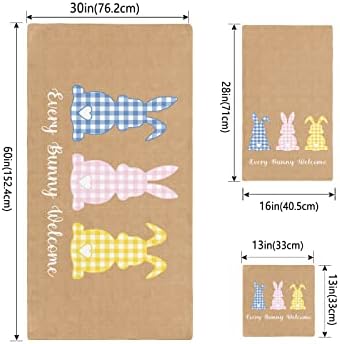 ZOE GARDEN Easter Bunny Plaid Towel Set 1