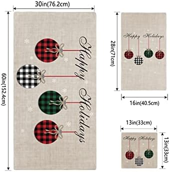 IDOWMAT Soft 3-Piece Towel Set - Farm Linen Plaid 1