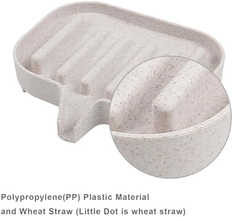 Self Draining Plastic Soap Dish 2-Pack for Bathroom and Shower