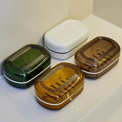 Loyliawa Double-Layer Soap Dish with Lid and Drainage Tray