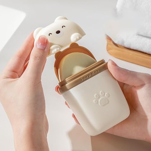 Cartoon Bear Soap Dish Portable Travel Holder